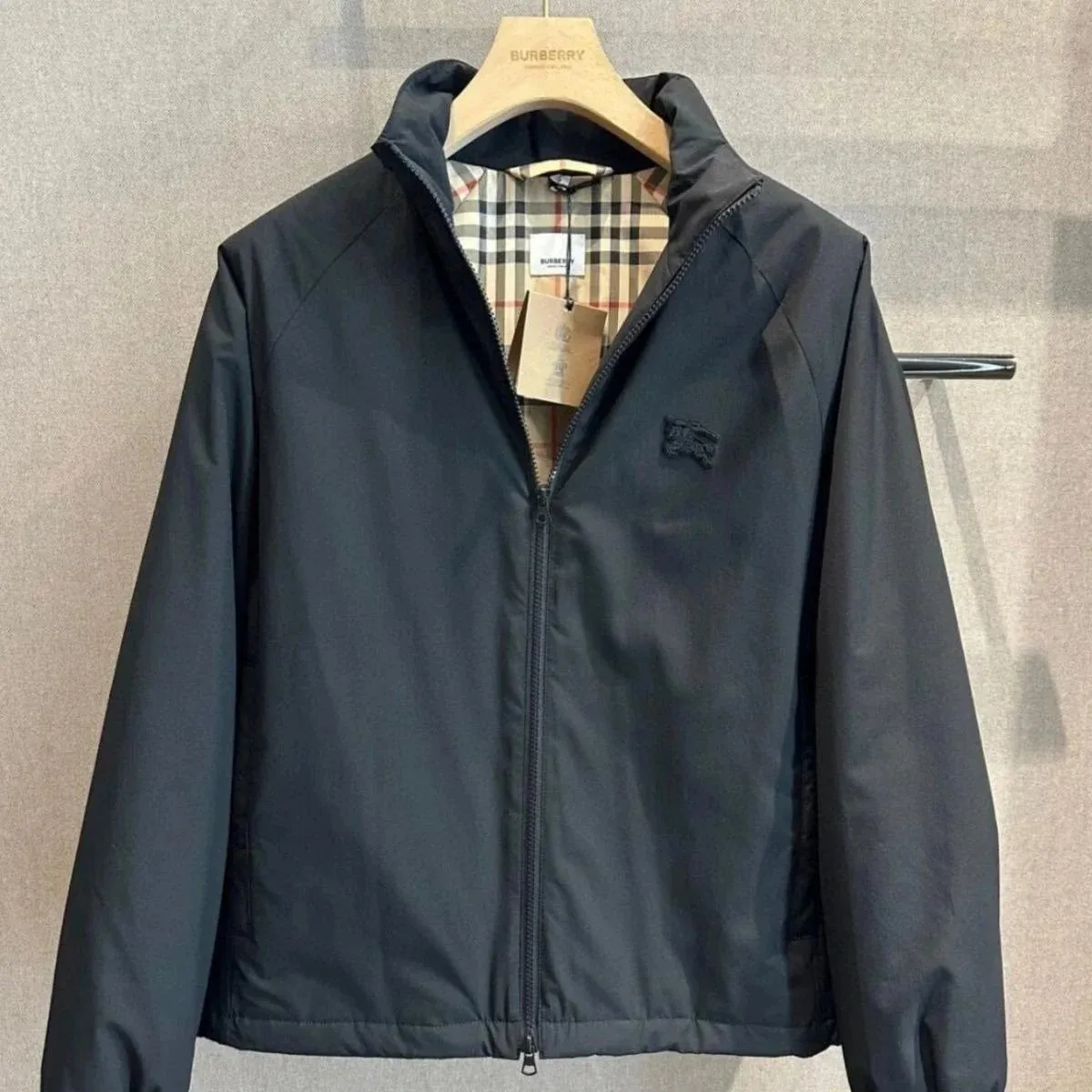Burberry Check Lined Hooded Jacket