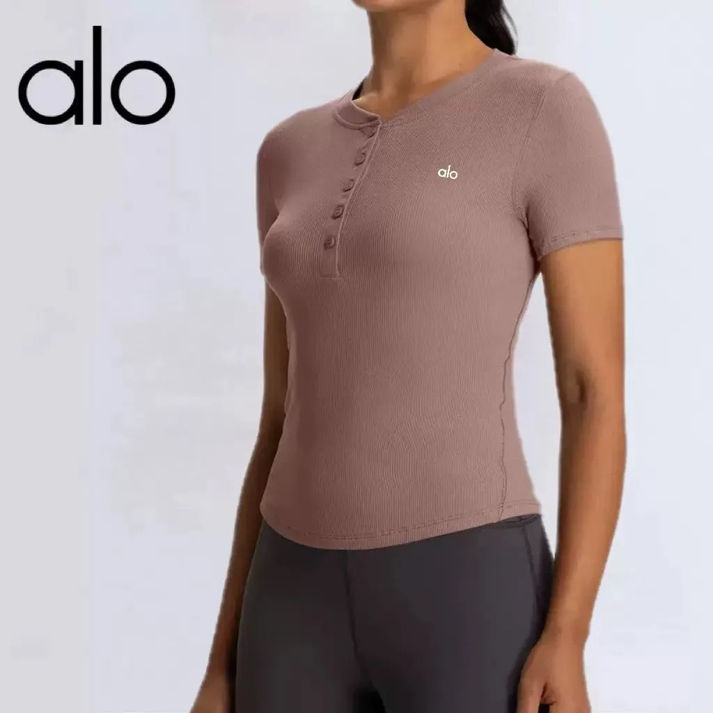 Alo Ribbed Henley T-Shirt [8 styles]