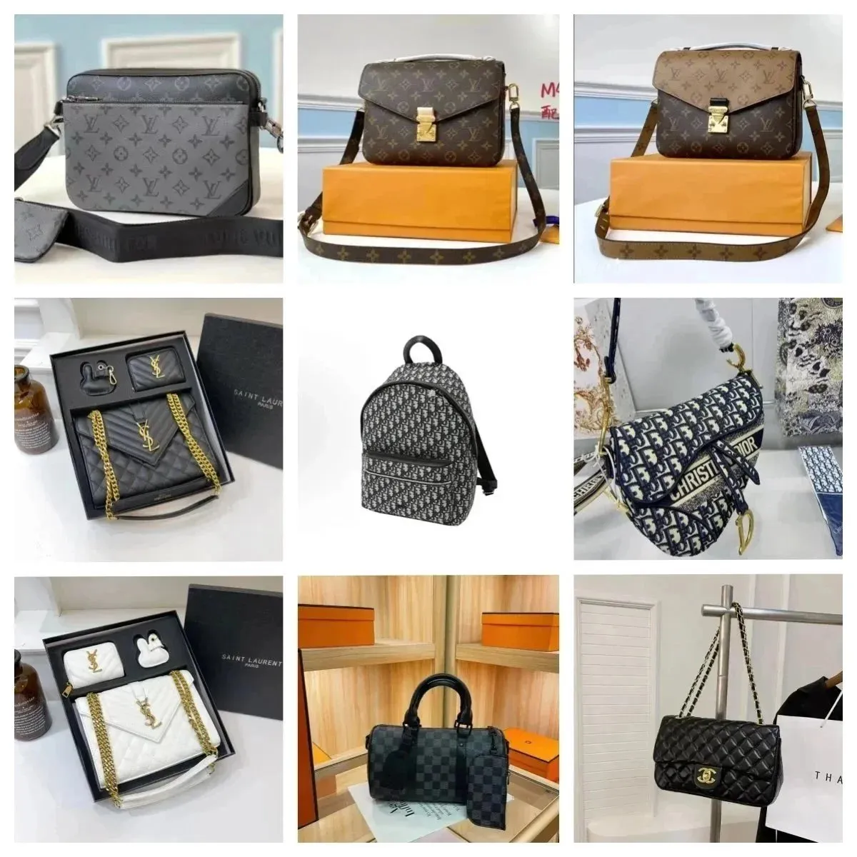 Louis Vuitton Monogram Pochette, Dior Oblique Backpack & Saddle Bag, Saint Laurent Niki, Chanel Classic Flap [39 styles]