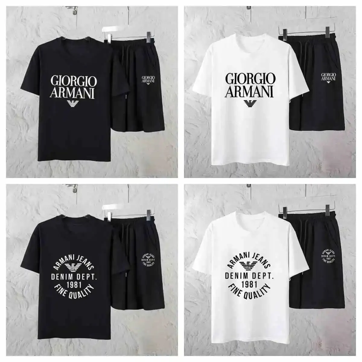 Giorgio Armani Logo Print T-Shirt/Shorts Set [4 styles]