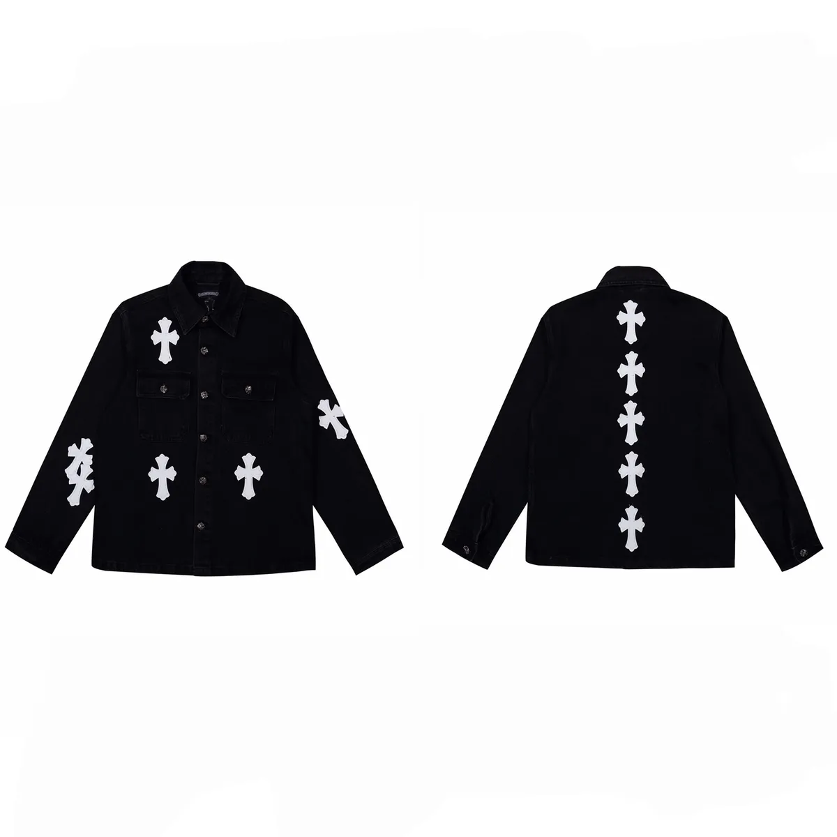 Chrome Hearts Cross-Embroidered Denim Jacket