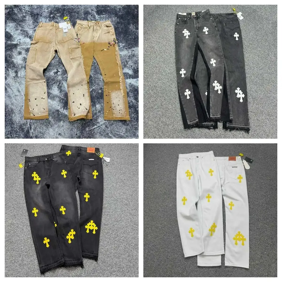 Chrome Hearts Cross-Embroidered Denim Jeans [4 styles]