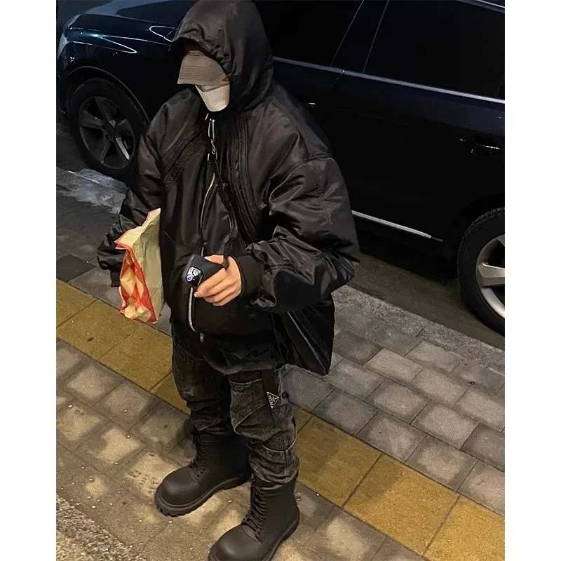 Black Hooded Puffer Jacket [1 style]