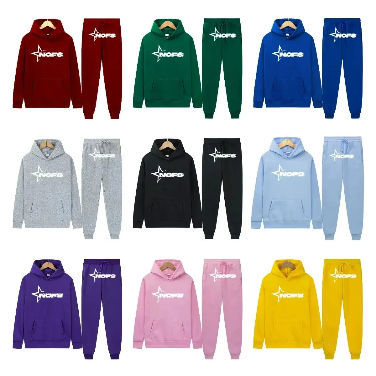 NOFS Star Logo Hoodie & Jogger Set [21 styles]