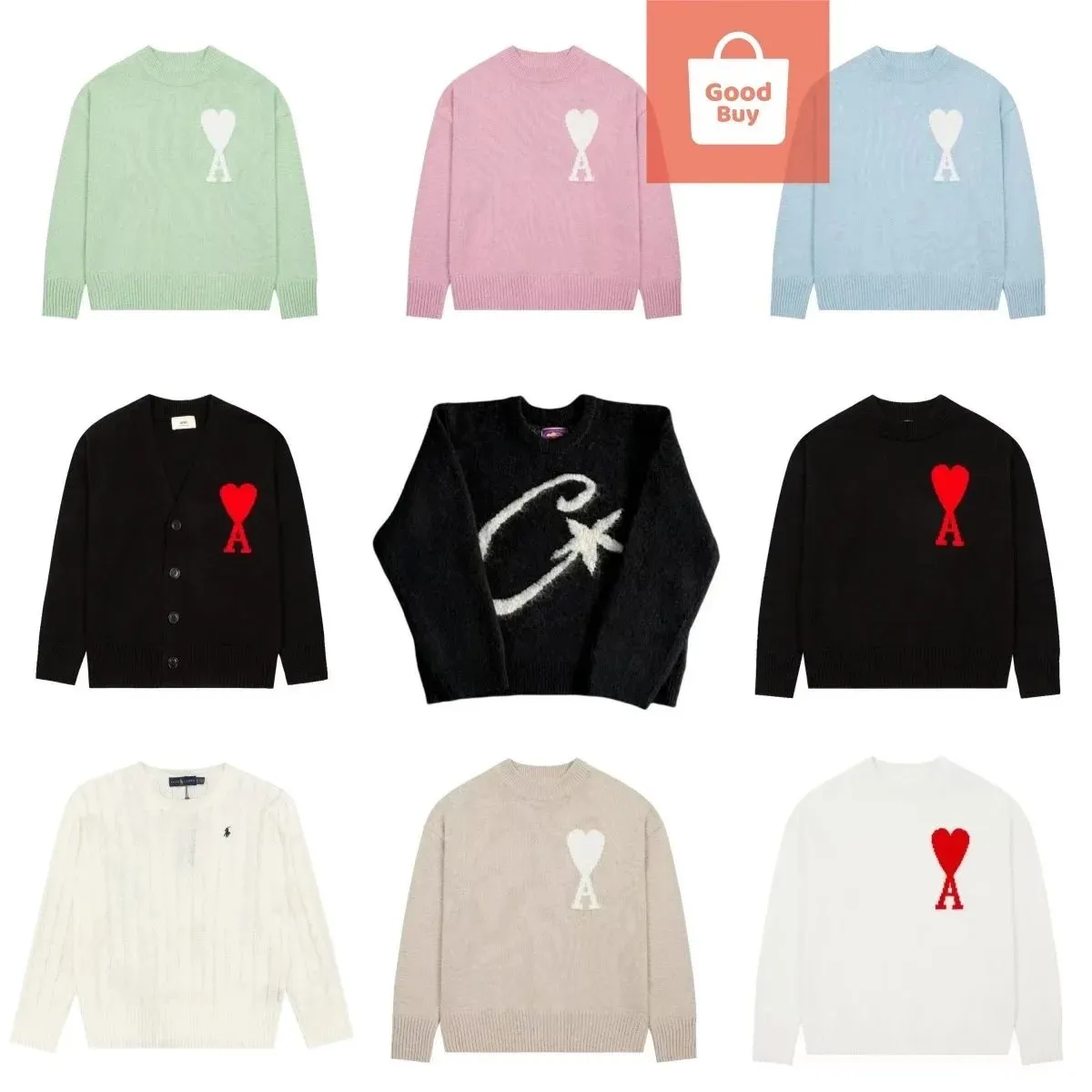 Ami Paris Heart Logo Sweater [40 styles]