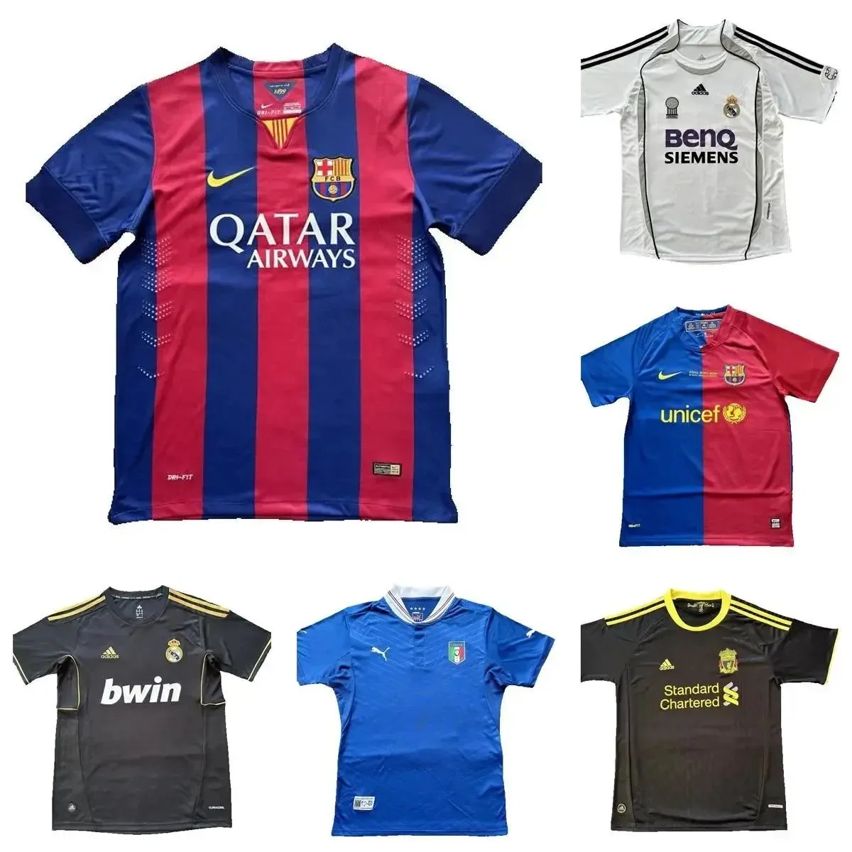 FC Barcelona, Real Madrid, Italy National Team, Liverpool FC Jerseys [Multiple Styles]
