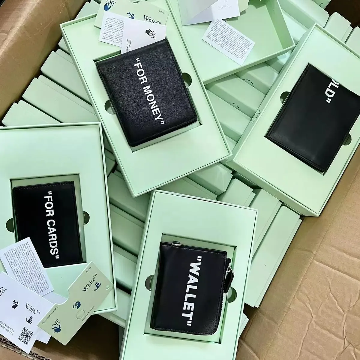 Off-White "FOR MONEY" "FOR CARDS" "WALLET" Wallets