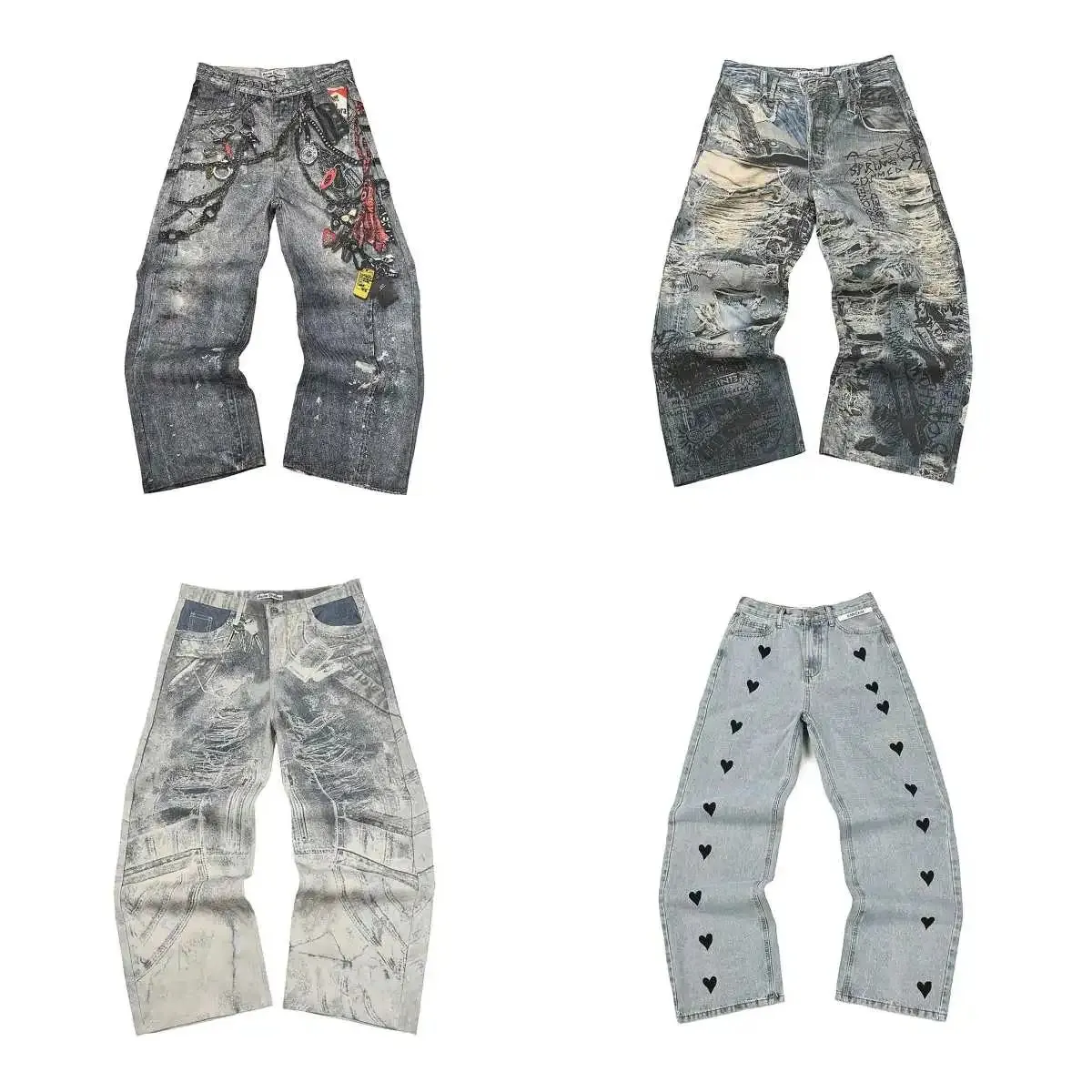 Distressed Denim Jeans [4 styles]