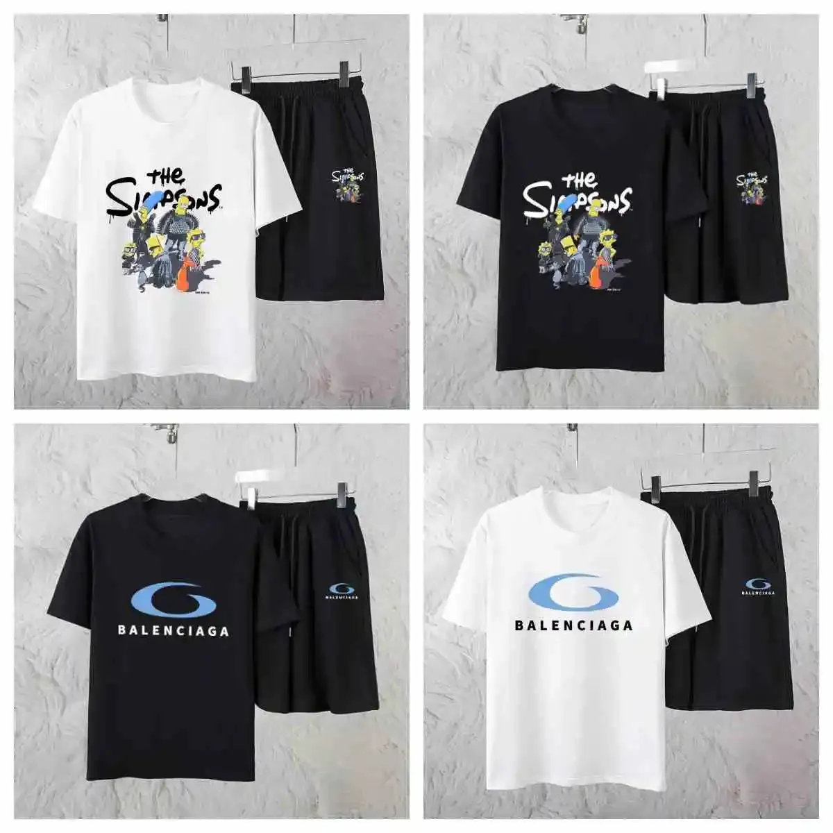 Balenciaga The Simpsons x Balenciaga T-Shirt/Shorts Set [4 styles]