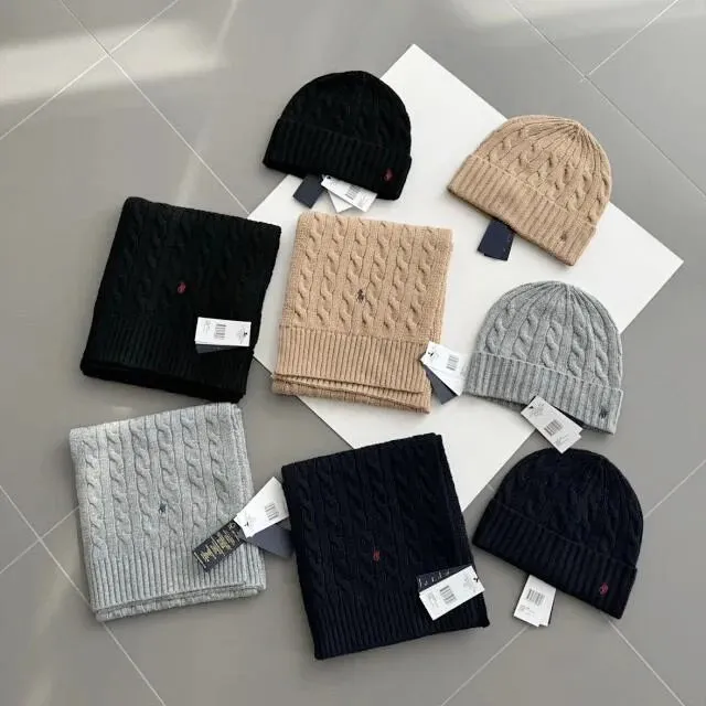 Ralph Lauren Cable Knit Beanie Scarf Set [25 styles]