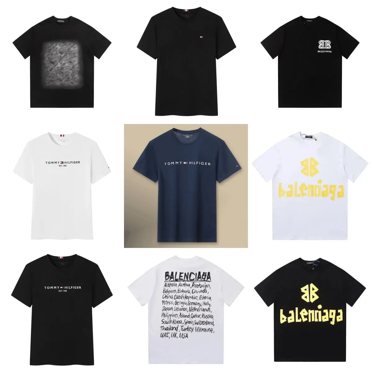 Tommy Hilfiger & Balenciaga T-Shirts [39 styles]