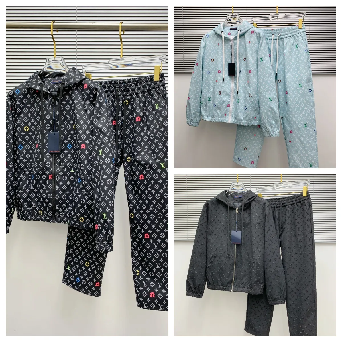 Louis Vuitton Monogram Multicolor Hooded Jacket & Pants Set [3 styles]