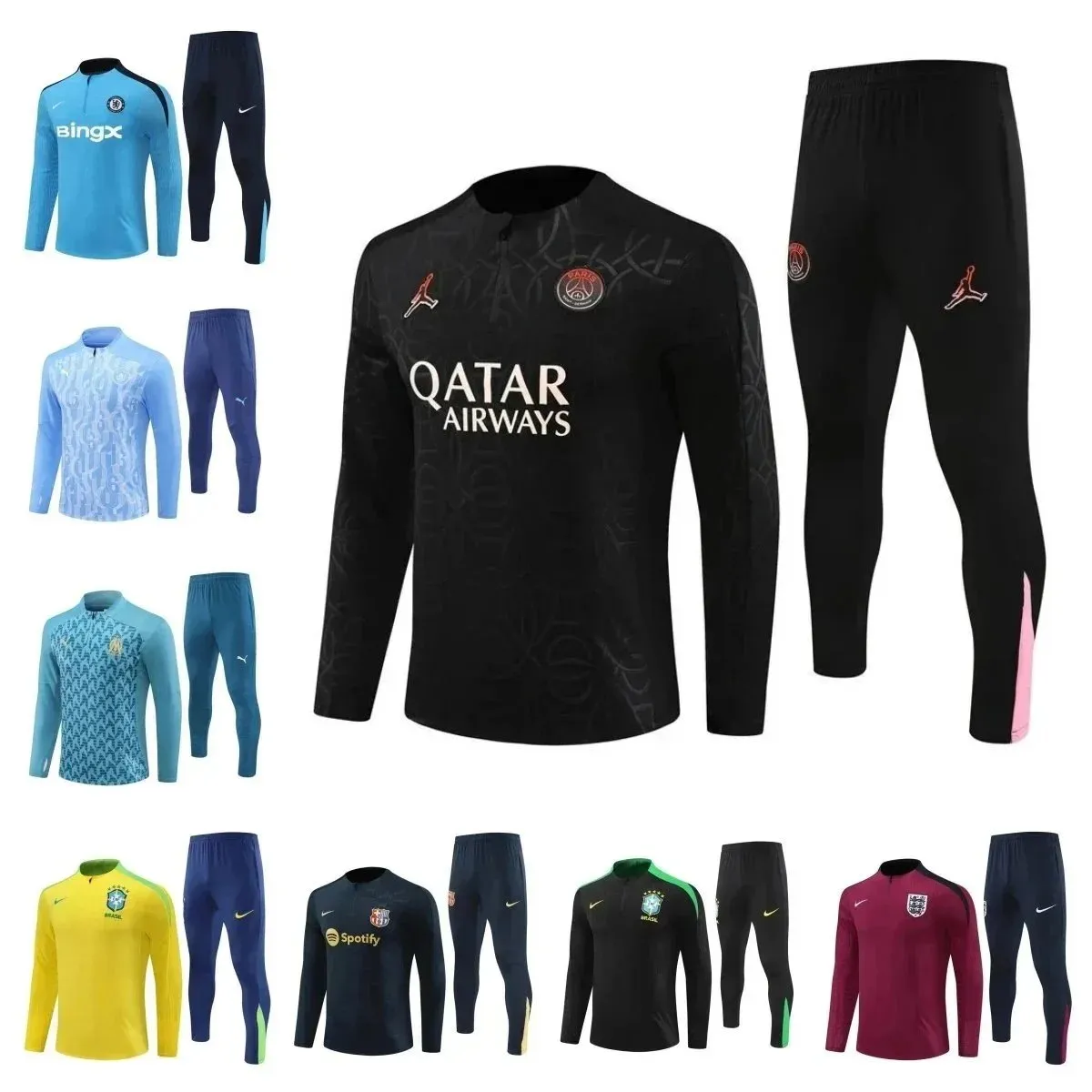 Paris Saint-Germain Qatar Airways Training Jersey/Pants Set [Multiple Team Designs Available]