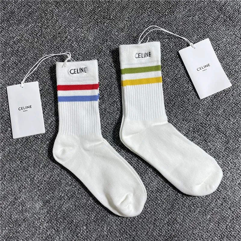 Celine Striped Crew Socks