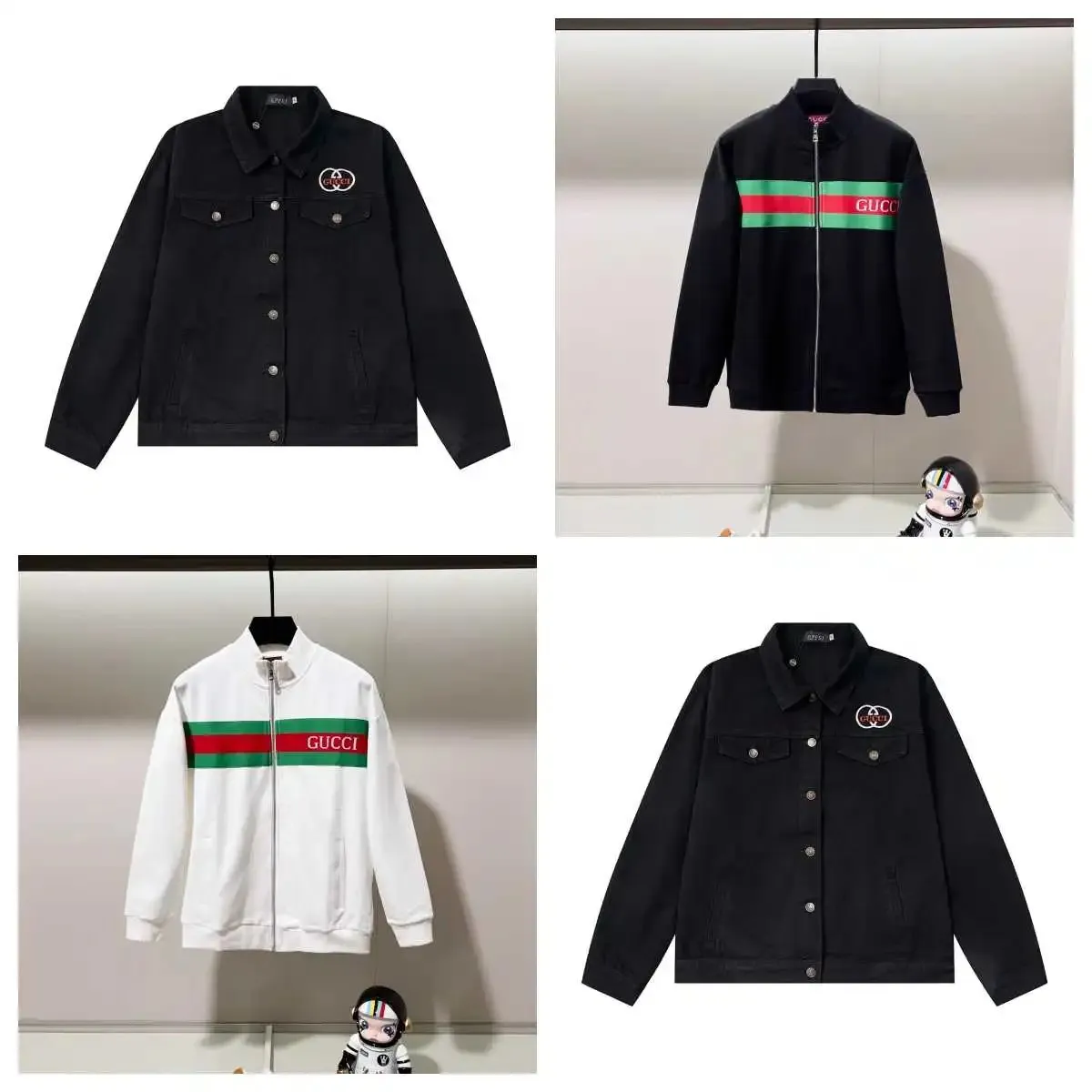 Gucci GG Patch Denim and Web Stripe Track Jackets [4 styles]