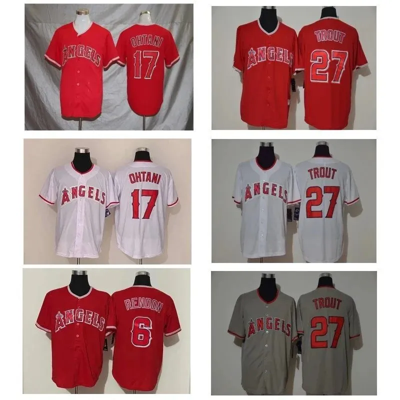 Los Angeles Angels Baseball Jerseys - Ohtani 17, Trout 27, Rendon 6 - Home/away/gray styles