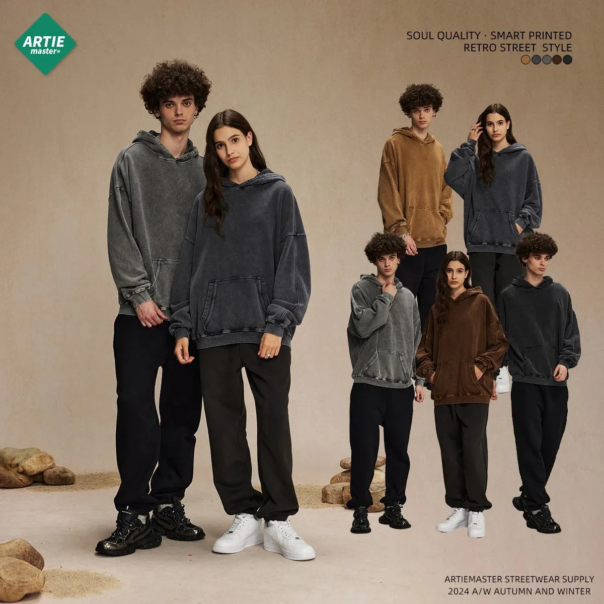 ARTIE master Retro Street Style Hoodies [5 styles]