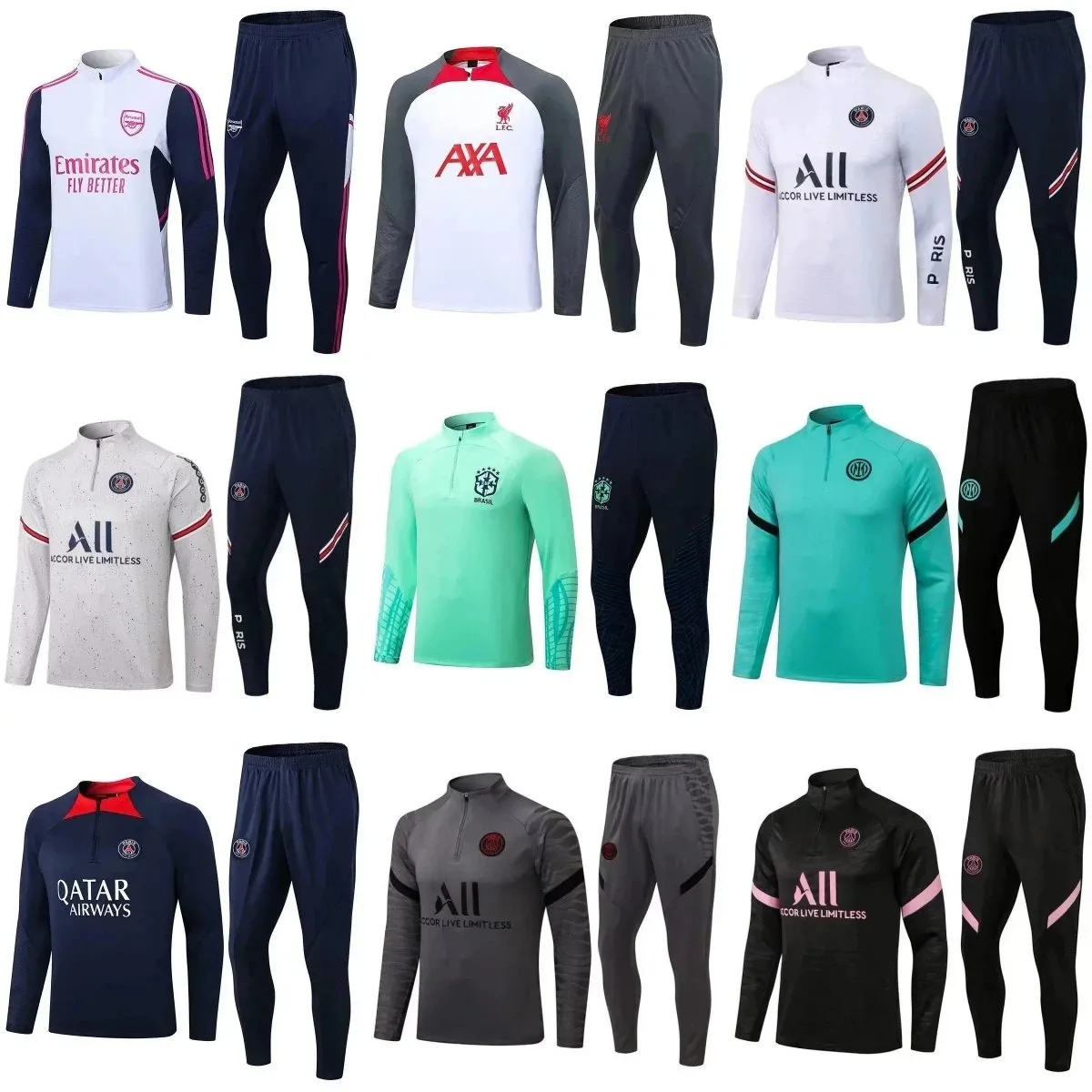 Arsenal Liverpool PSG Inter Milan Brazil Training Tracksuit Jersey [40 styles]