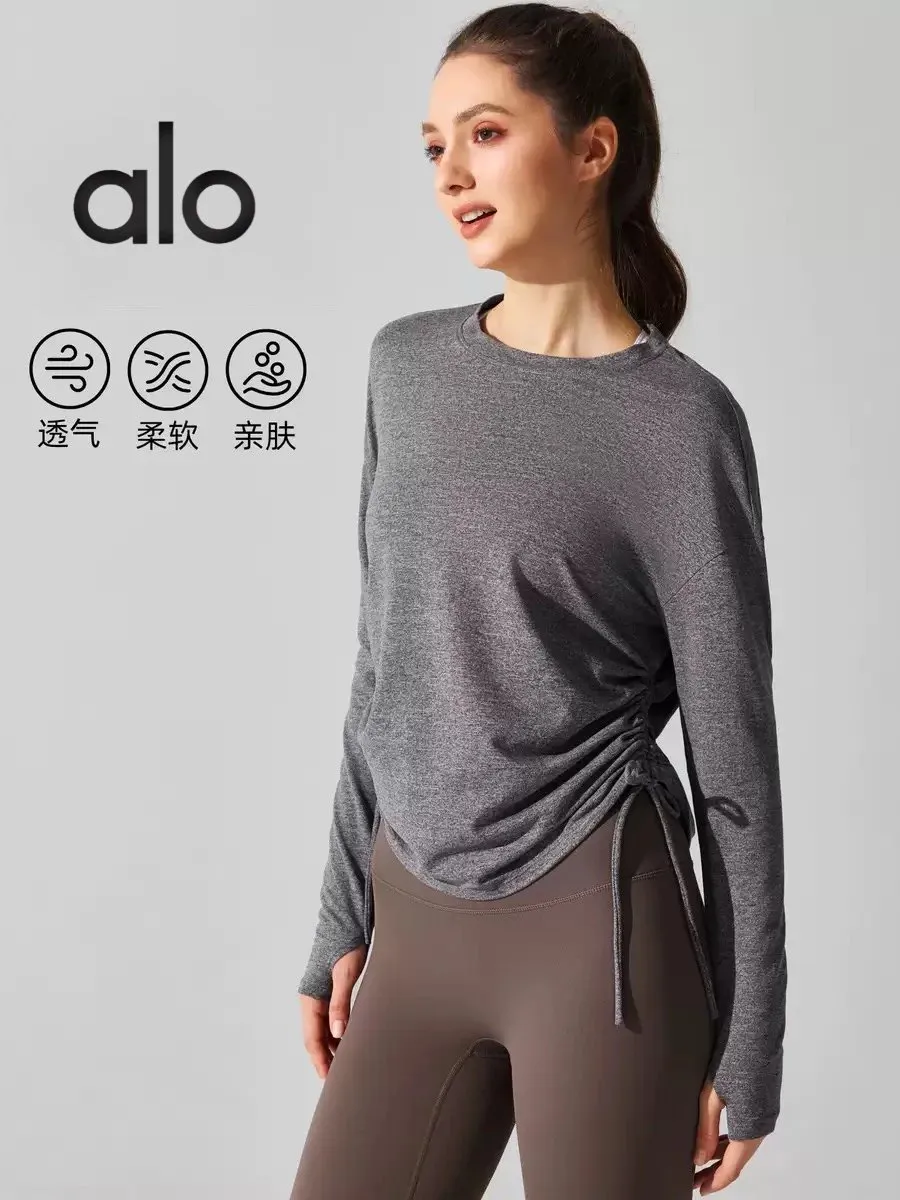 alo Side Tie Long Sleeve T-Shirt [4 styles]