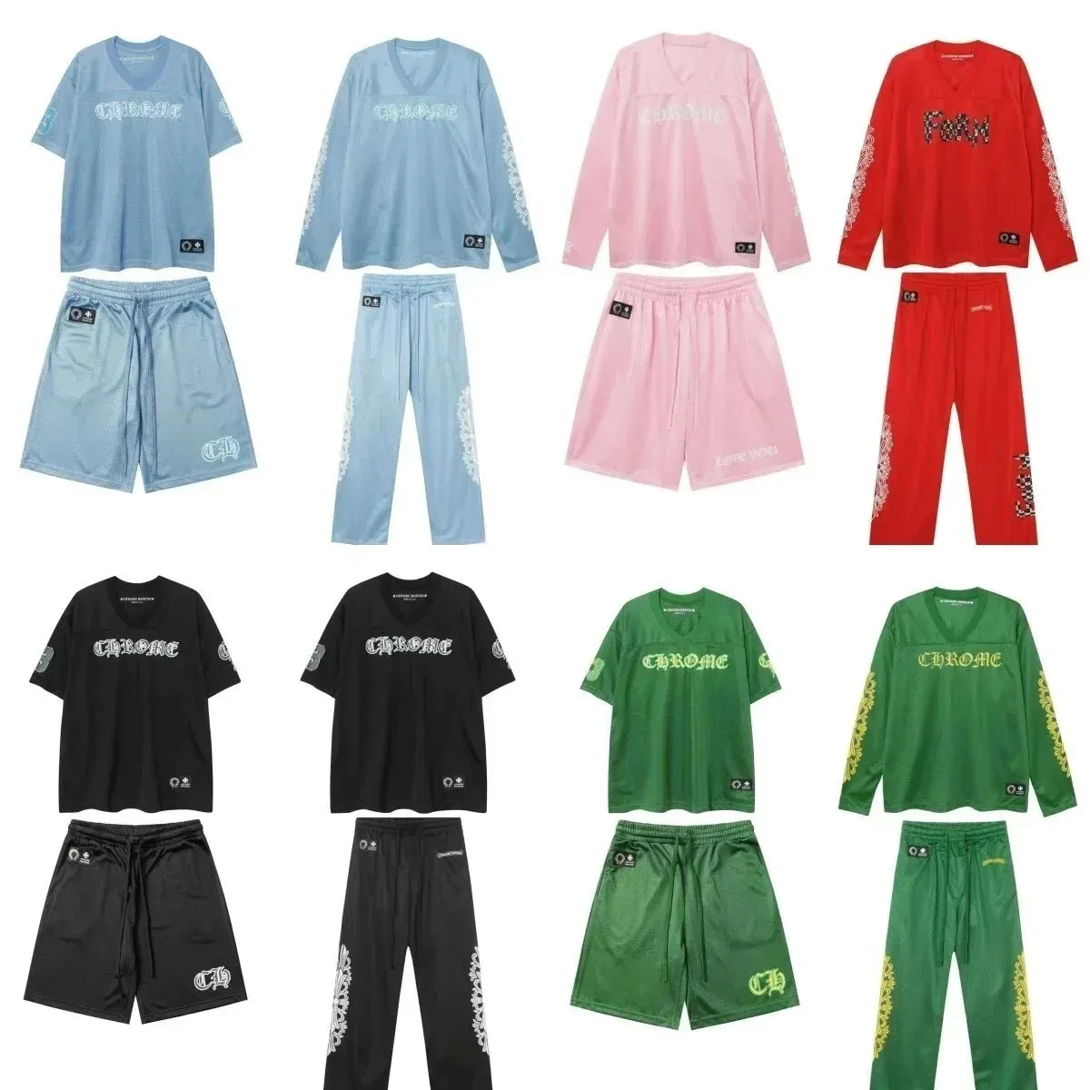 Chrome Hearts Football Jersey Set [Shorts & Pants Options, Multiple Colors]