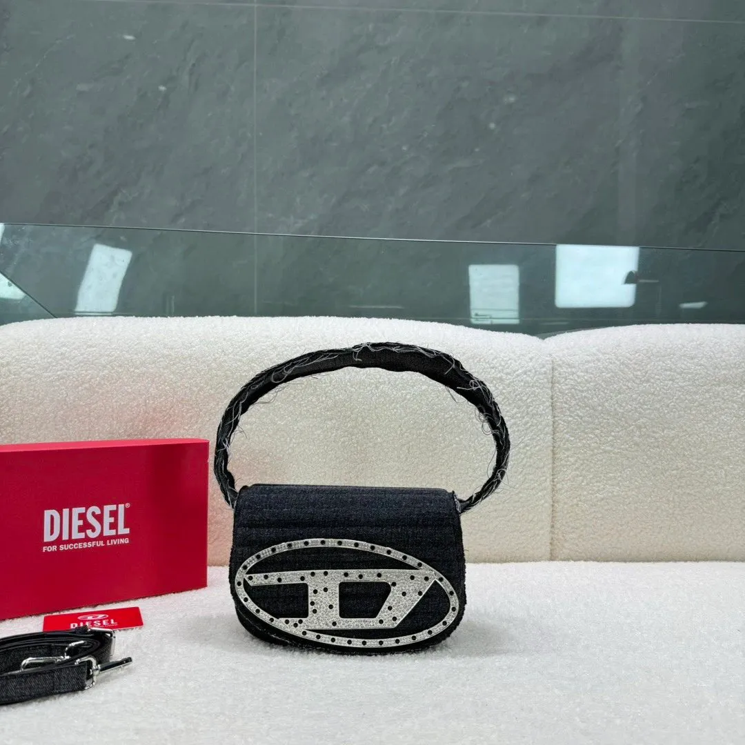 Diesel D-Logo Denim Crossbody Bag