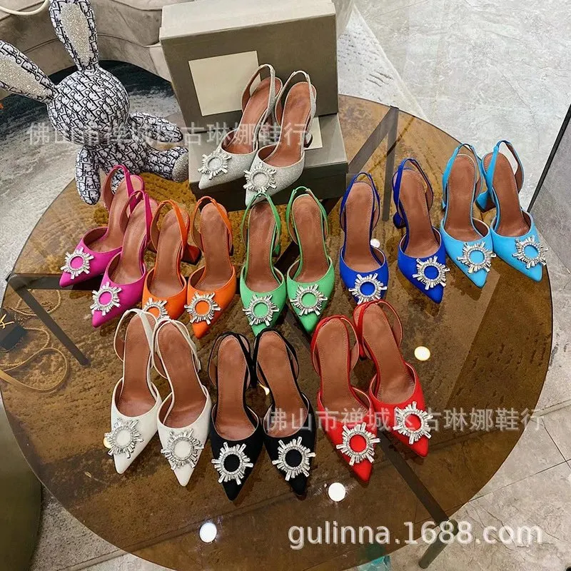 Gulinna Sunburst Embellished Pointed-Toe Slingback Heels [8 styles]