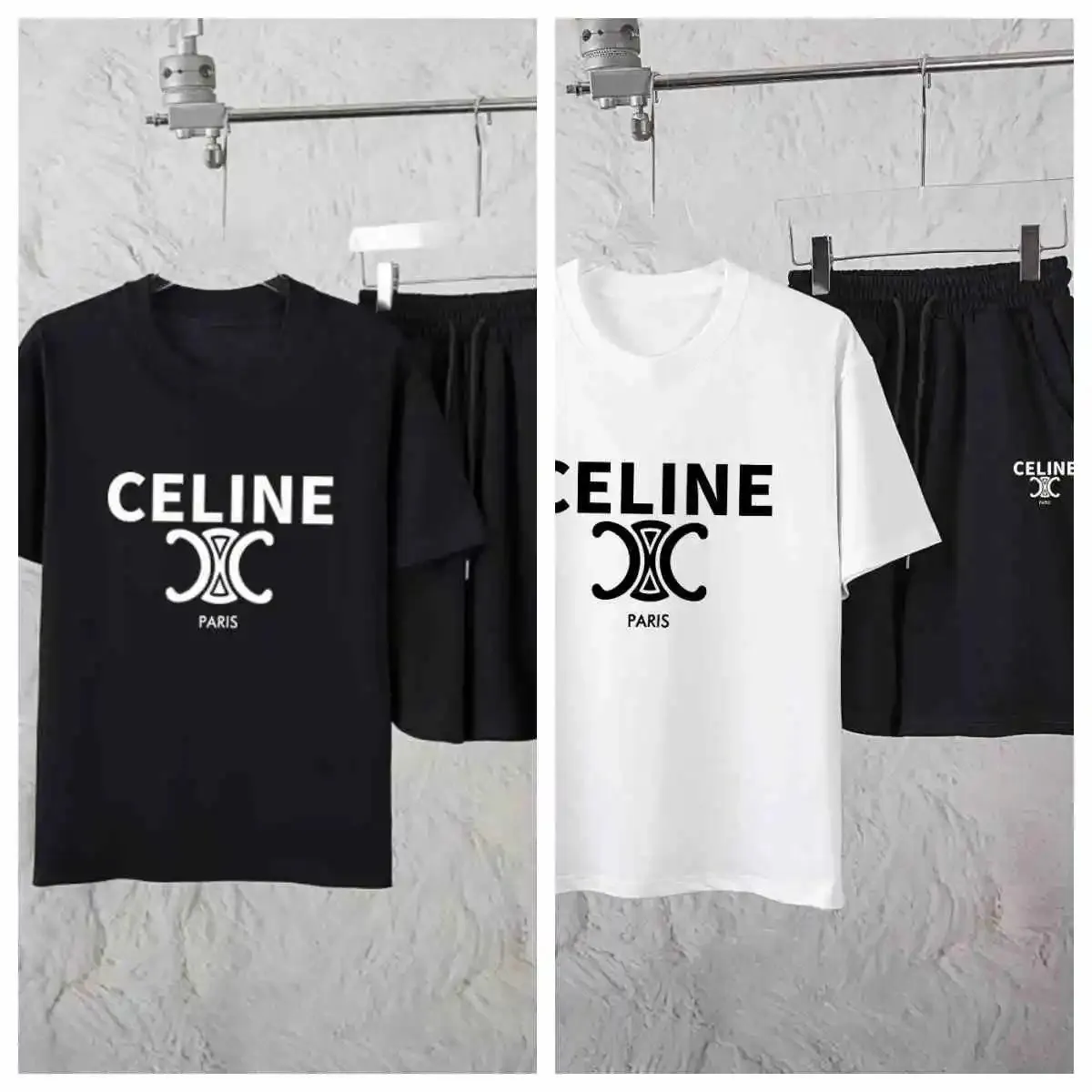 Celine Logo T-Shirt/Shorts Set [2 styles]