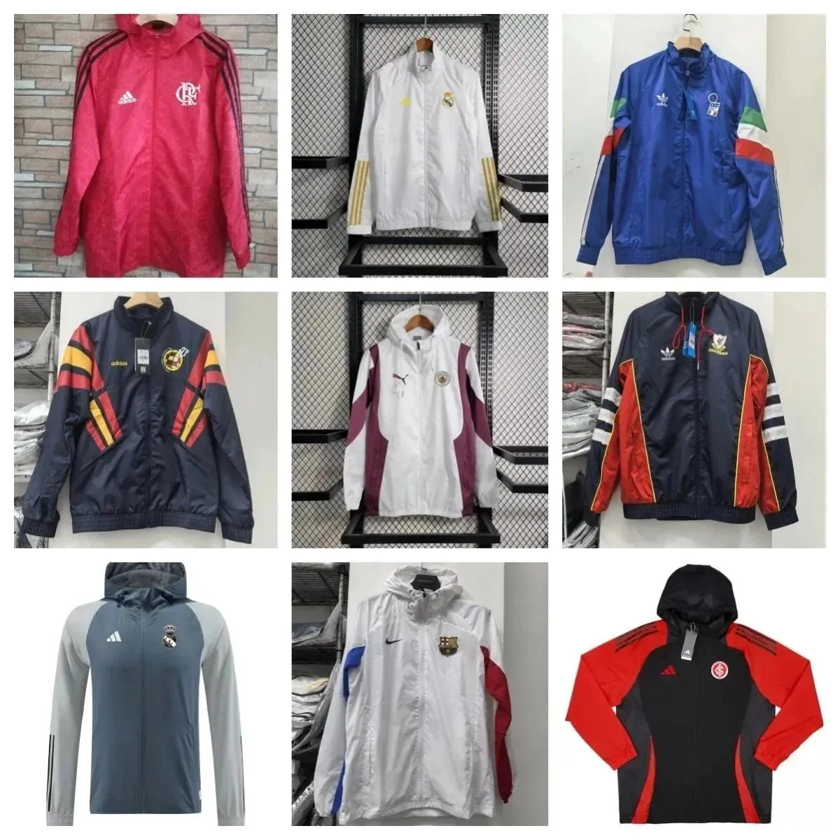 Adidas Real Madrid, Flamengo, Italy, Colombia, Germany, Sheffield United, Barcelona, Galatasaray Track Jackets [40 styles]
