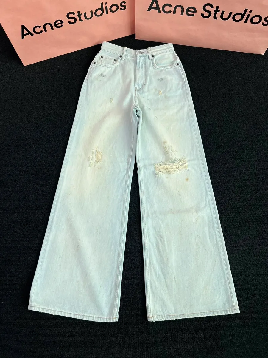 Acne Studios Wide-Leg Distressed Jeans