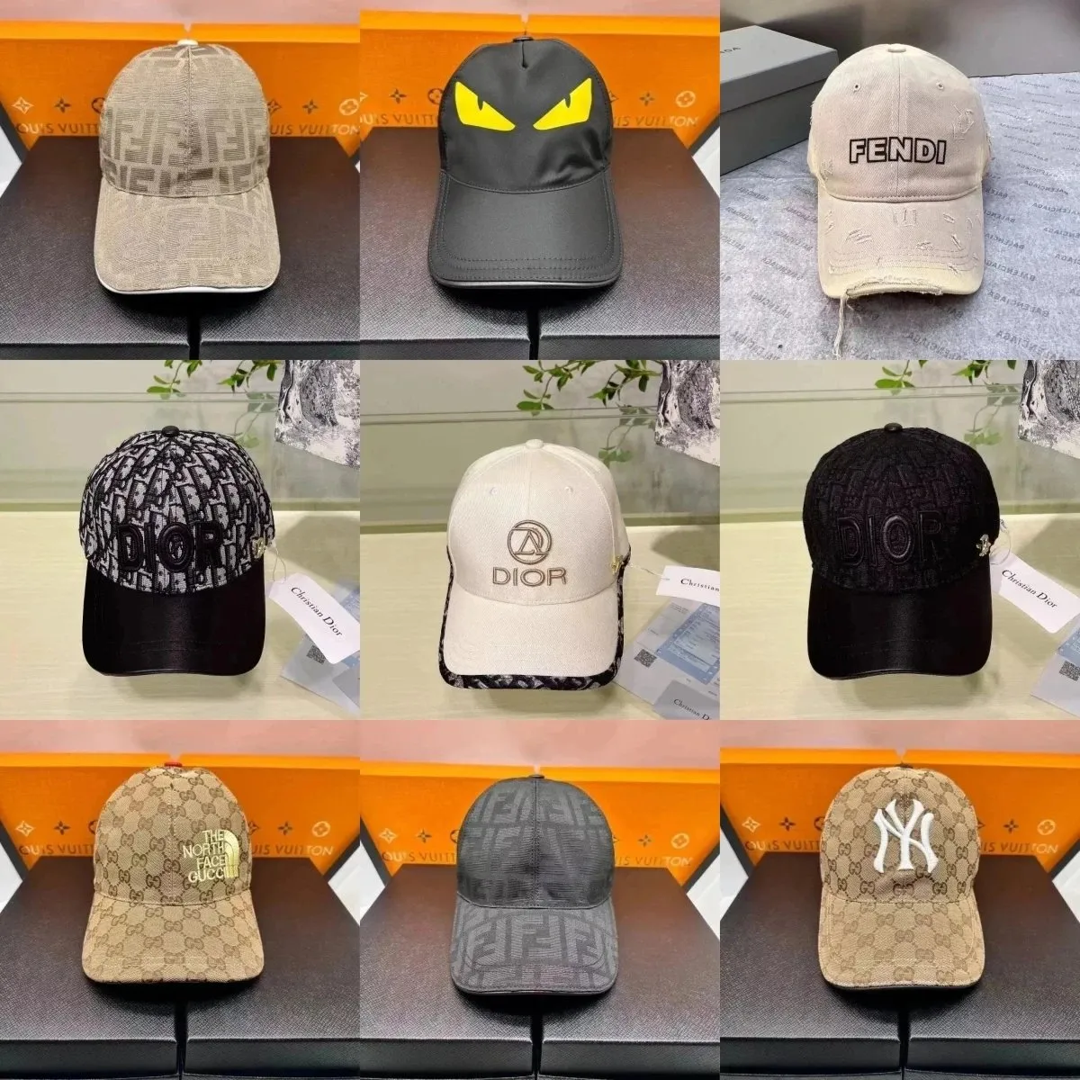Fendi Monster / Dior Oblique / Gucci GG Supreme / New York Yankees / The North Face Caps [40 styles]