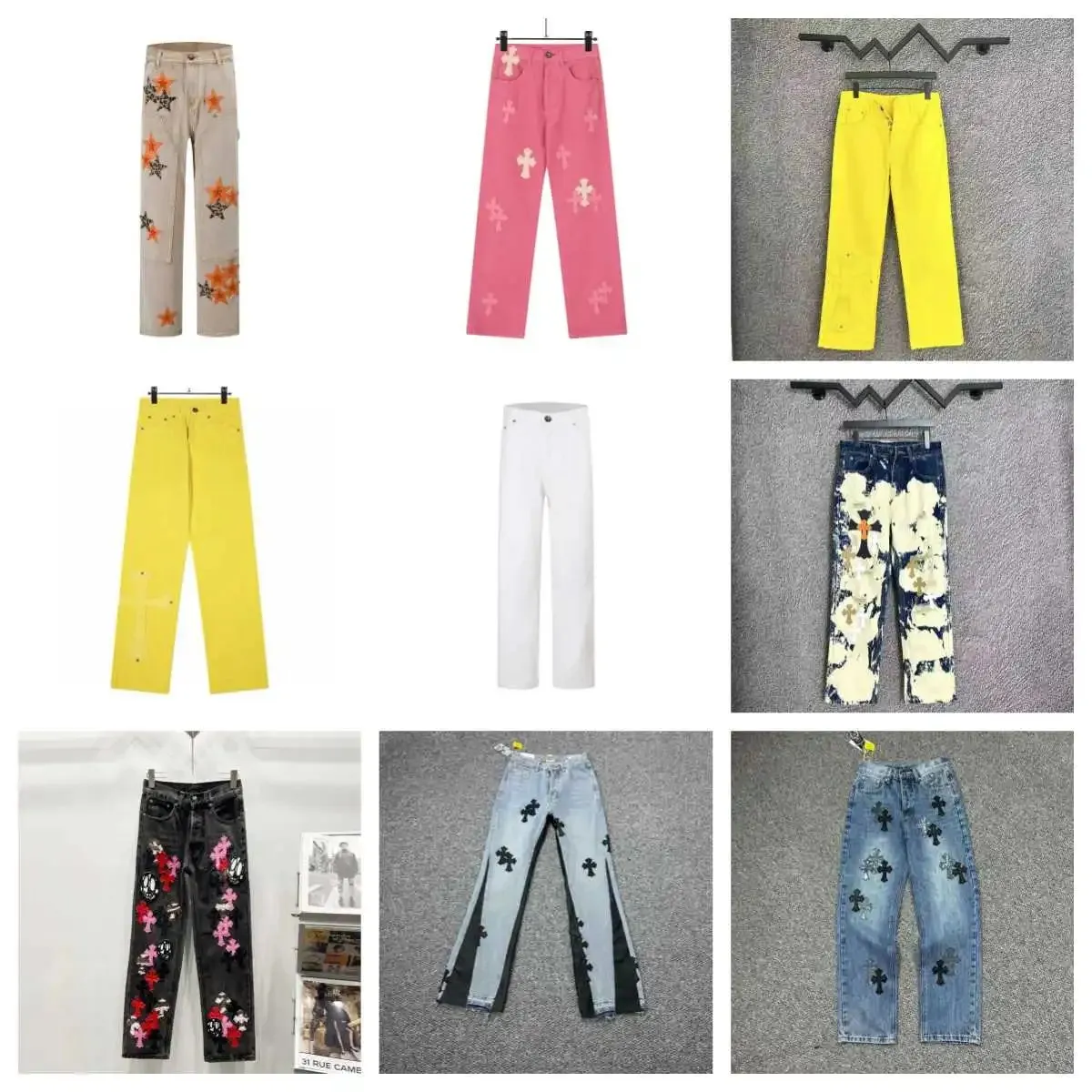 Chrome Hearts Cross-Embroidered Denim Pants [9 styles]