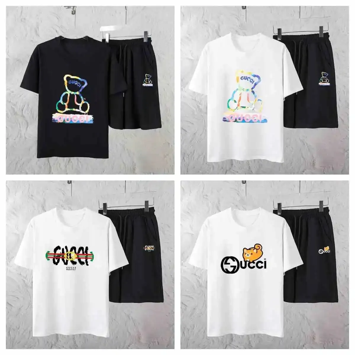 Gucci Bear & Logo T-Shirt/Shorts Set [4 styles]