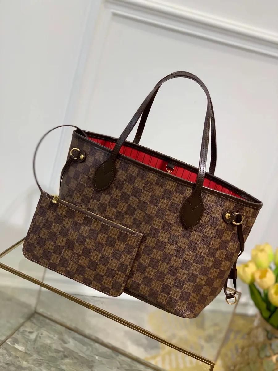Louis Vuitton Damier Ebene Neverfull MM Tote Bag