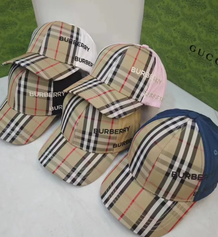 Burberry Check Print Baseball Cap