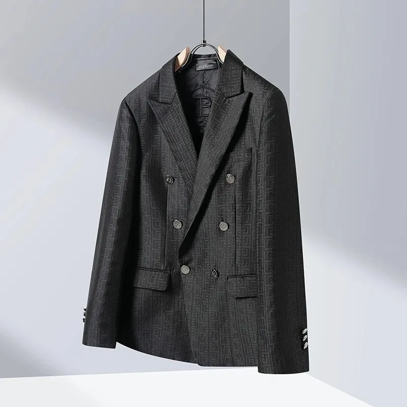 Balmain GG Monogram Double-Breasted Blazer