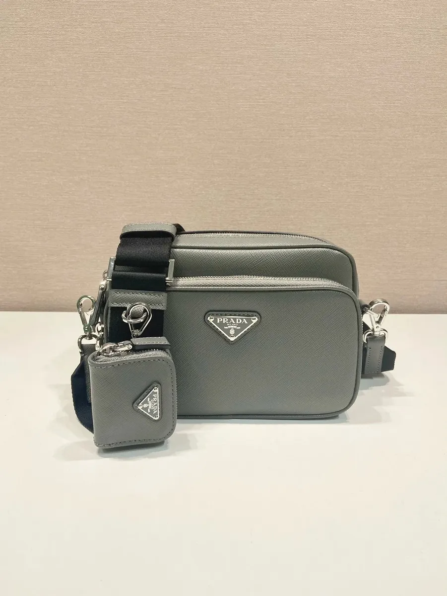 Prada Saffiano Crossbody Bag with Detachable Pouch