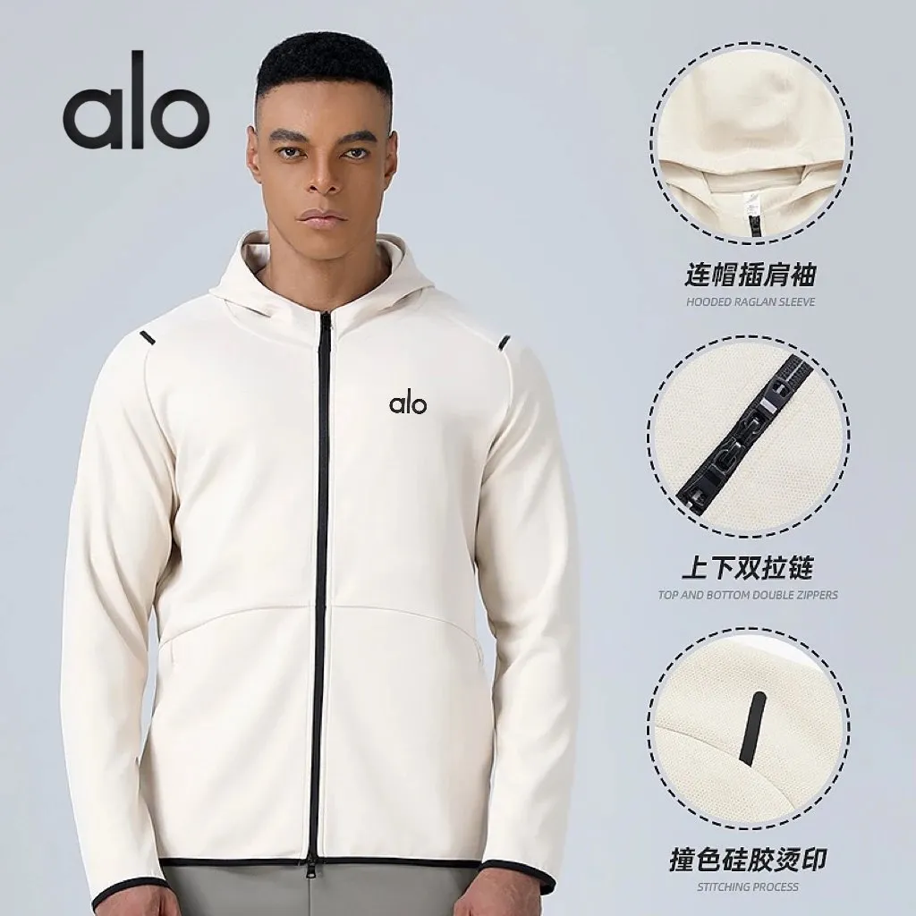 Alo Hooded Raglan Sleeve Zip-Up Jacket [2 styles]