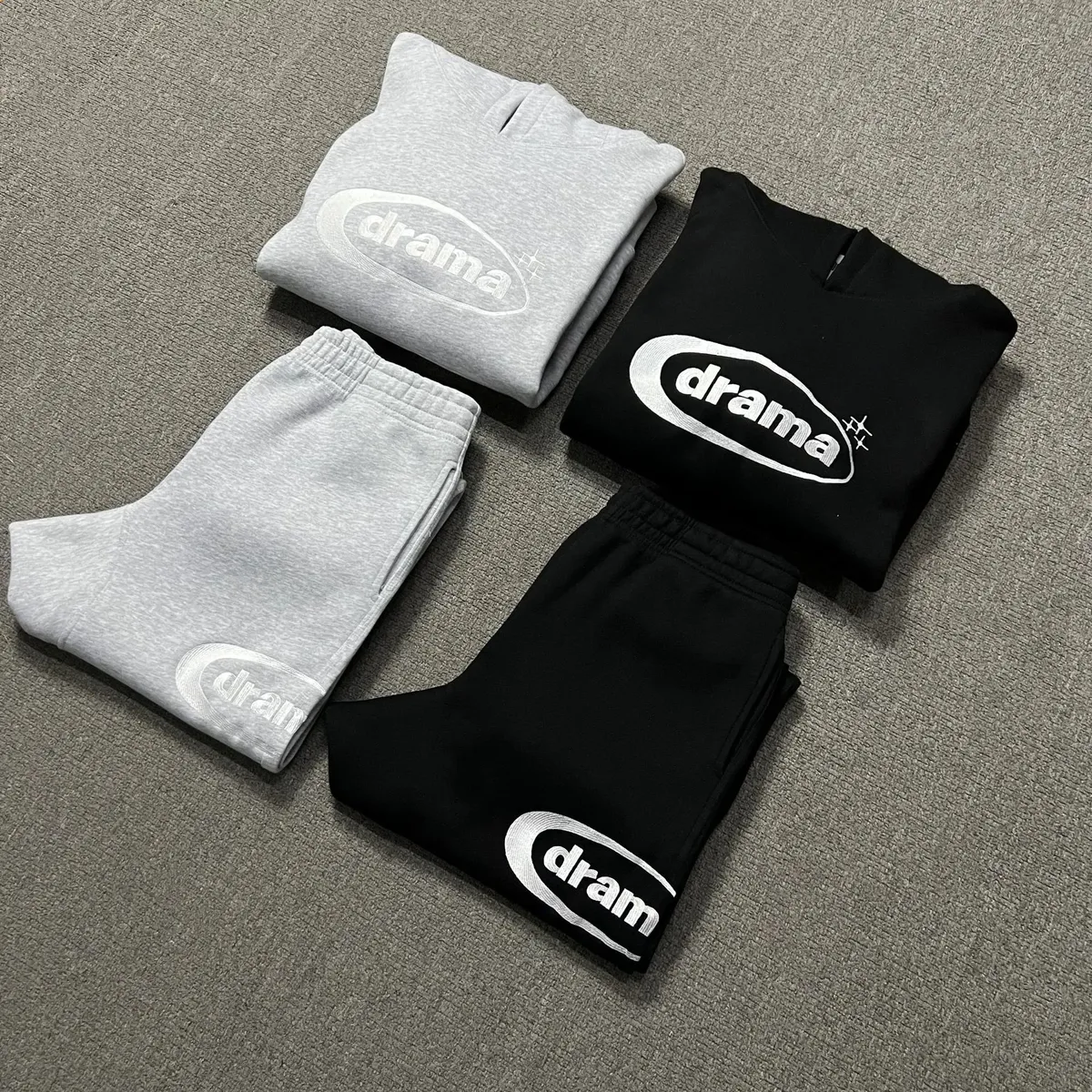 Drama Oval Logo Hoodie & Sweatpants Set [4 styles]