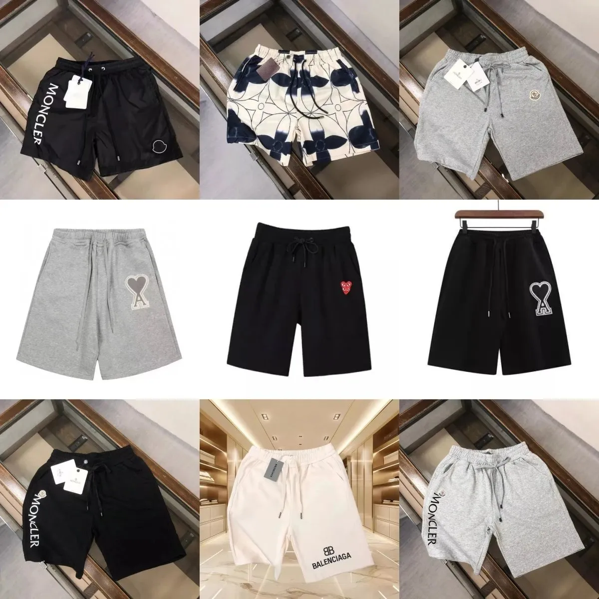 Moncler, Balenciaga, and Ami Paris Shorts [1 style]