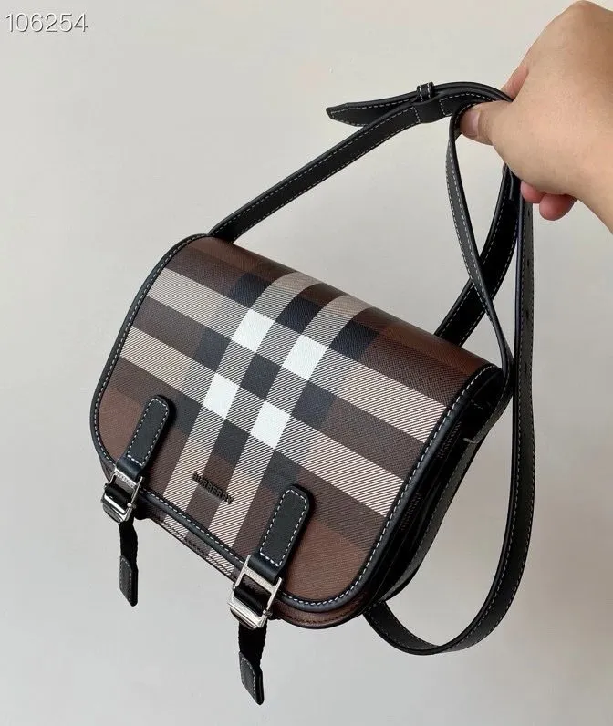 Burberry Check Print Saddle Bag