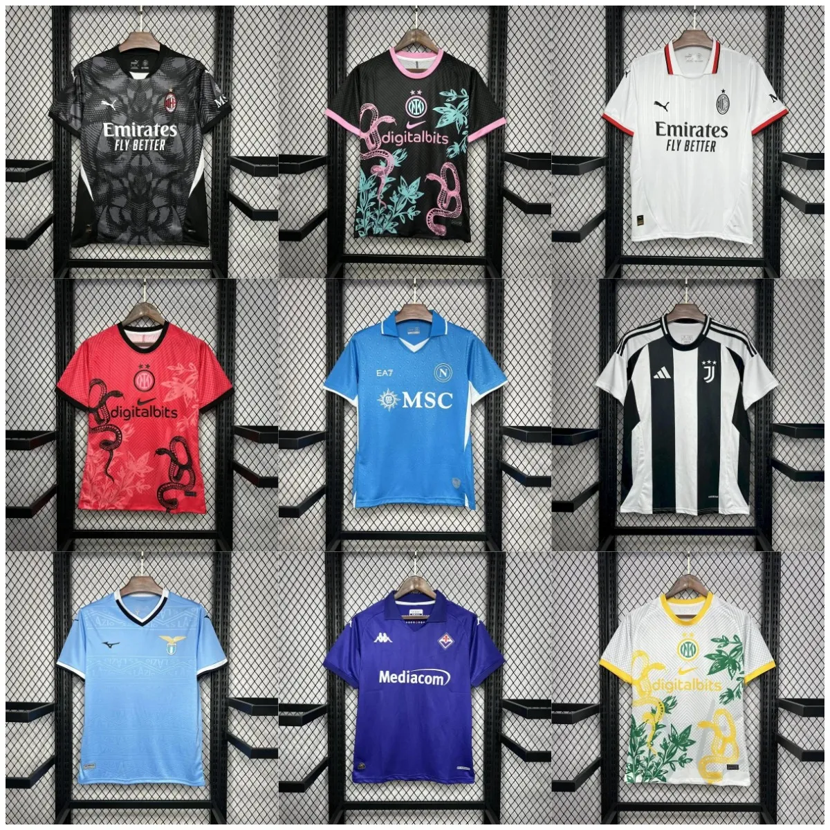 AC Milan, Inter Milan, Juventus, Napoli, Lazio, Fiorentina, and Other Serie A Club Jerseys [40 styles]