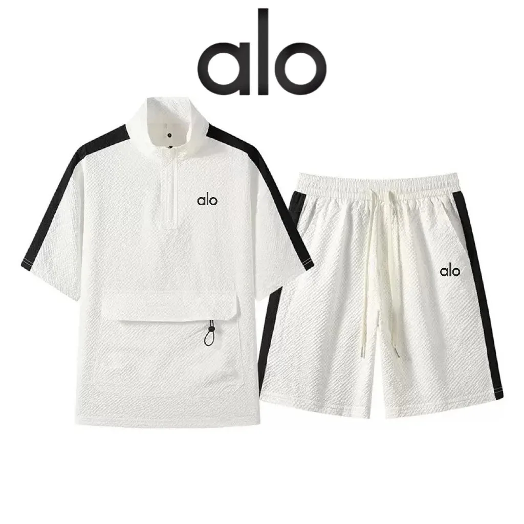 alo Half-Zip Jacket/Shorts Set [3 styles]
