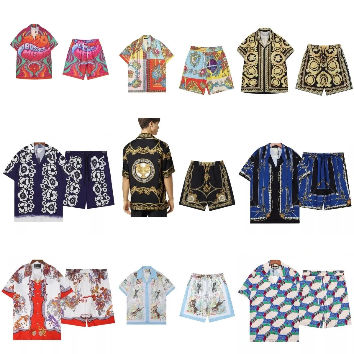 Versace Medusa Baroque Shirt/Shorts Set [38 styles]