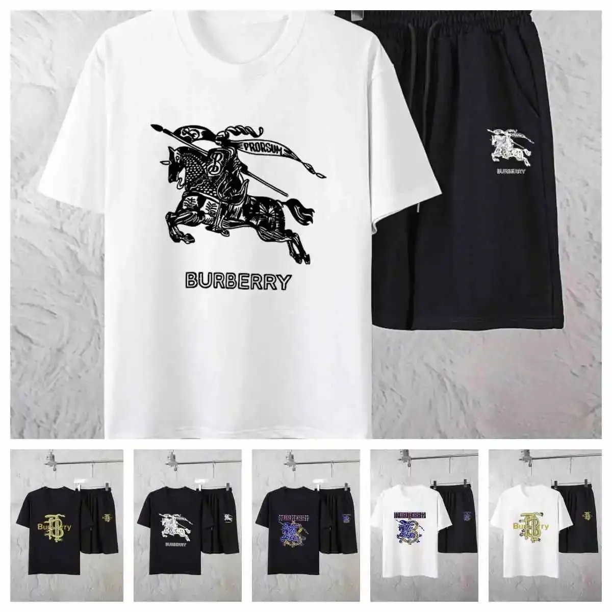 Burberry Knight Print T-Shirt/Shorts Set [6 styles]