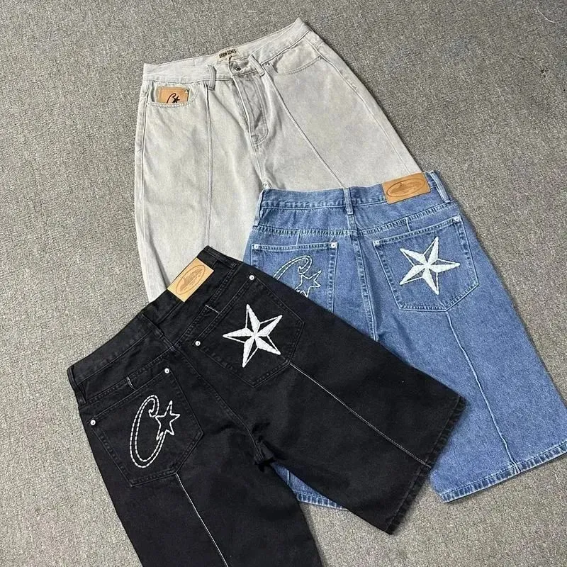 Star Embroidered Denim Shorts [16 styles]