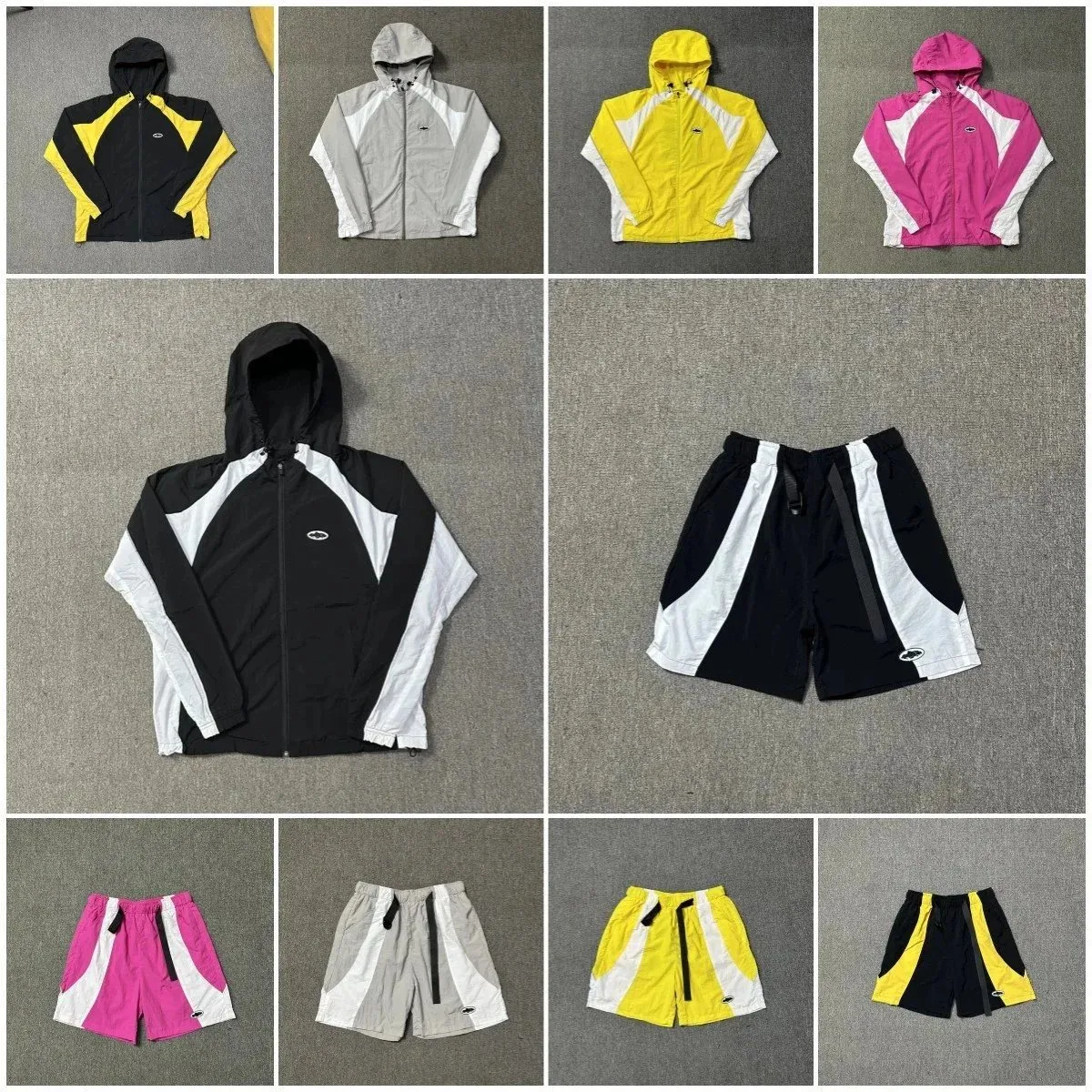 Champion Hooded Windbreaker Jacket/Shorts Set [15 styles]
