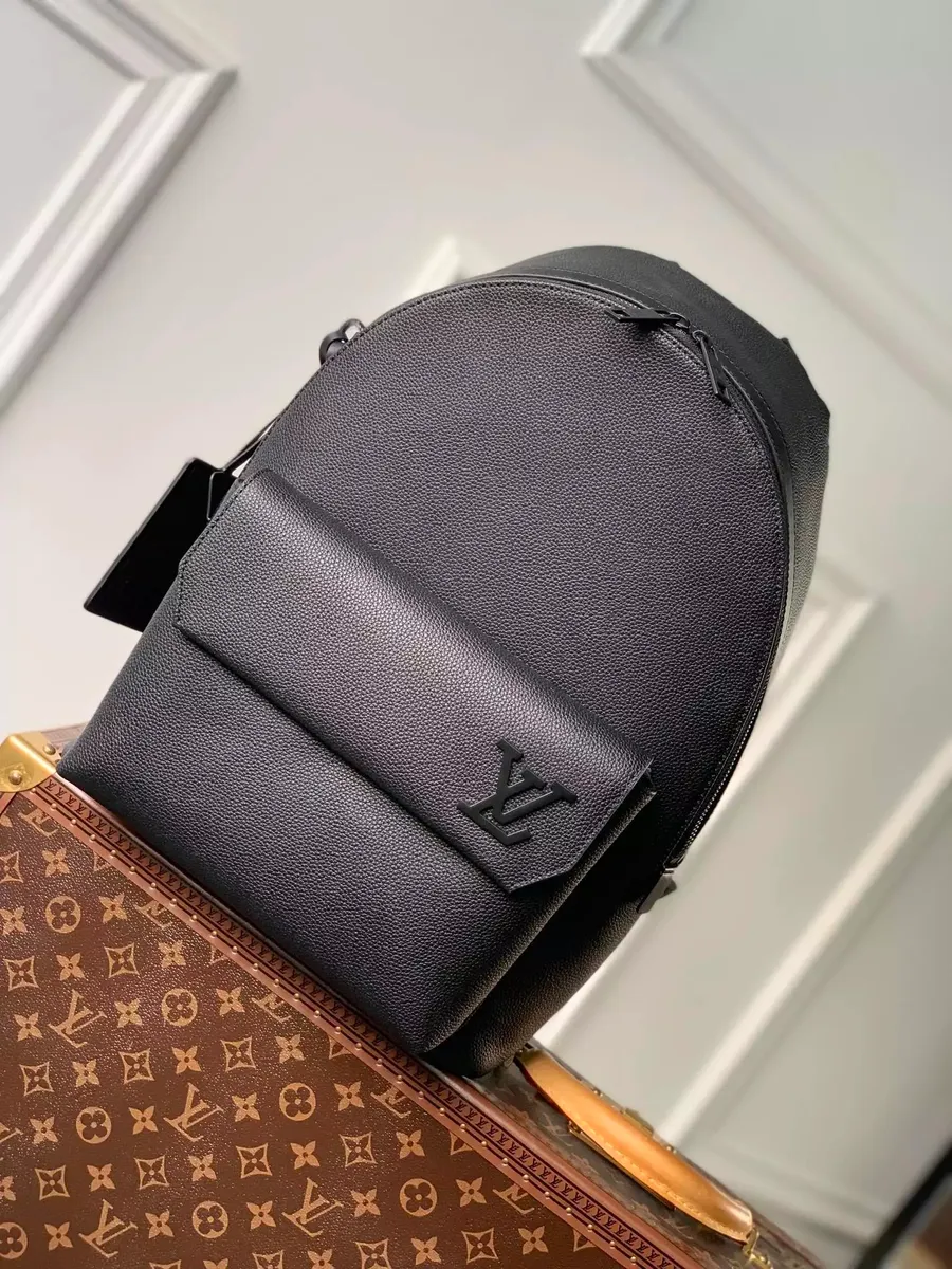 Louis Vuitton Black Leather Backpack
