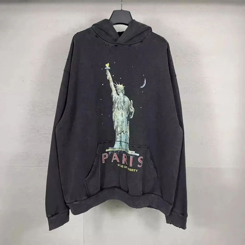 Statue of Liberty Paris Graphic Hoodie