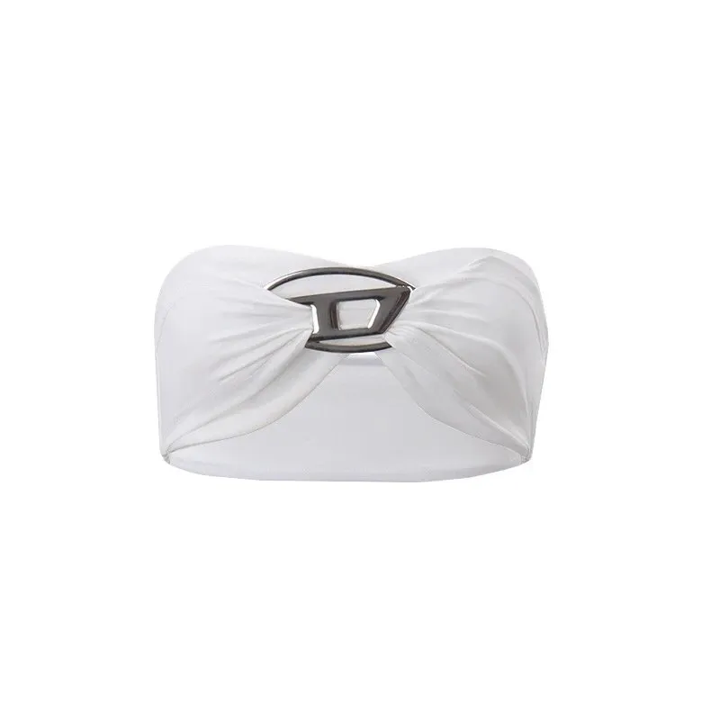 White Turban-Style Headband with Metallic Buckle [2 styles]