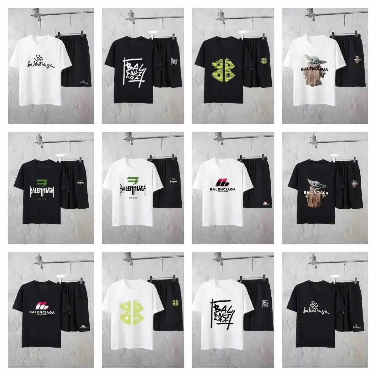 Balenciaga Graphic T-Shirt/Shorts Set [12 styles]